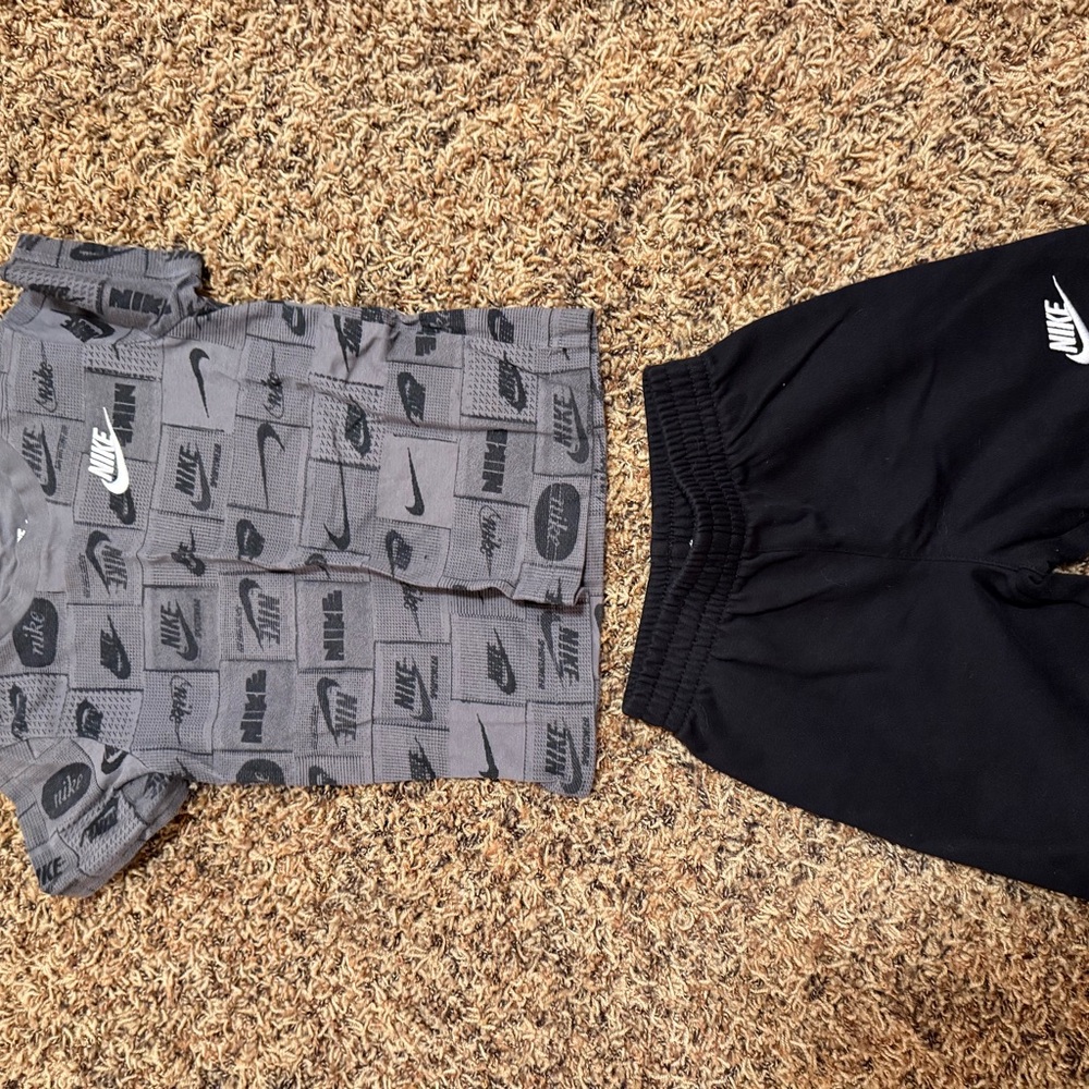 Nike Kids Black and Gray Shorts Set